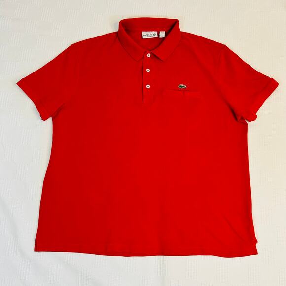 Lacoste Mens Polo XL Tag says XXL Fr Size 7 Left Pocket Regular Fit !00% Cotton - Picture 1 of 10